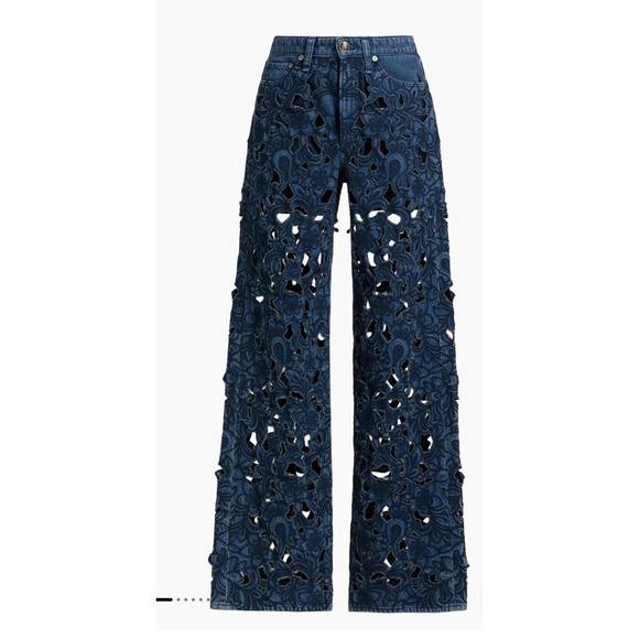 rag & bone Denim - Rag & Bone‎ New York Embellished Lace Wide Leg Jeans Size 33